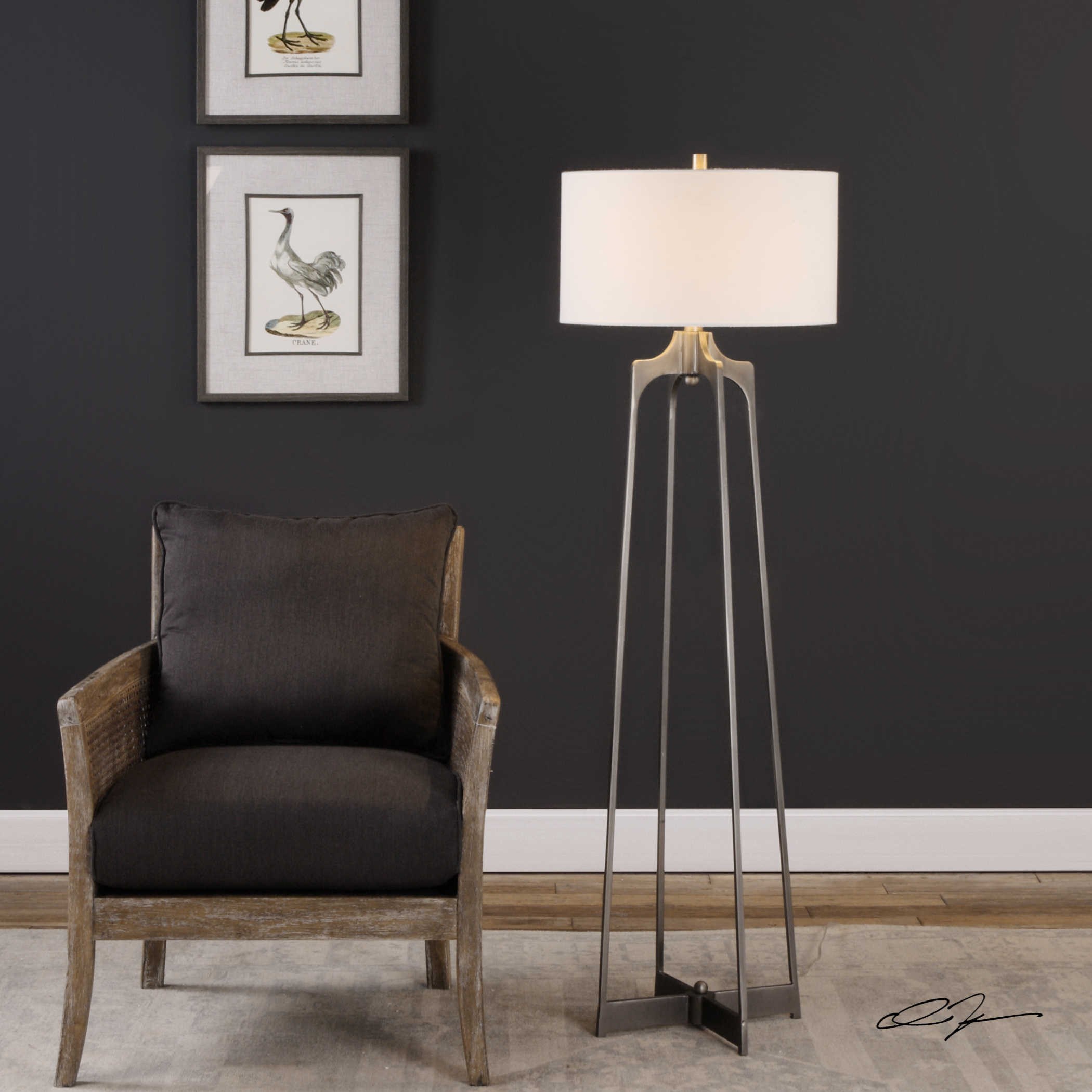 Uttermost Floor Lamps 28131 Adrian Modern Floor Lamp
